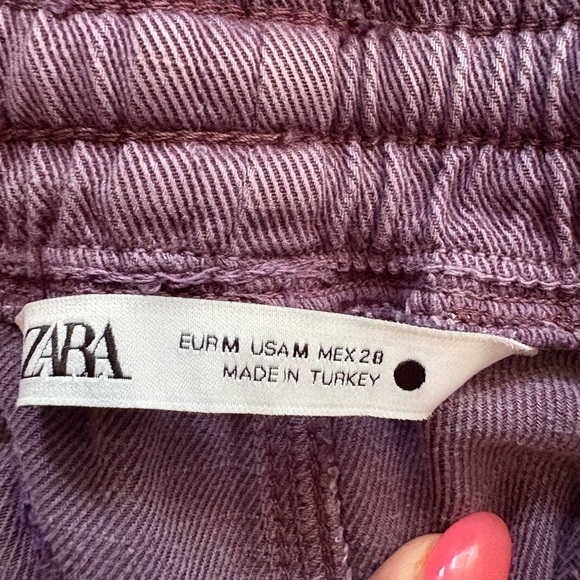 Zara woman’s purple lavender lilac, denim pants, joggers size M pockets Preloved - Picture 7 of 7